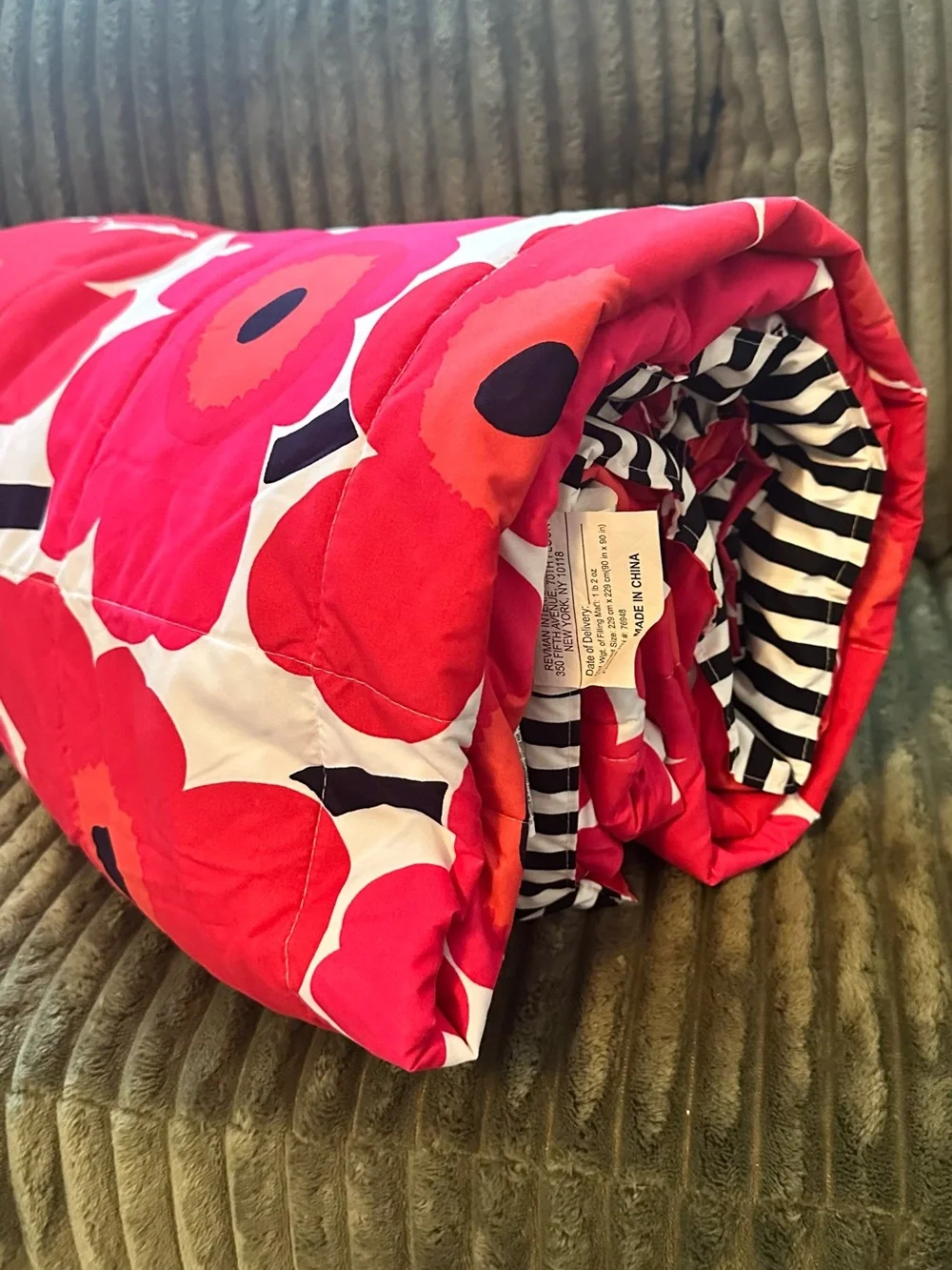 Marimekko Unikko Lightweight Quilt Comforter Queen Full EUC